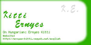 kitti ernyes business card